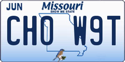 MO license plate CH0W9T
