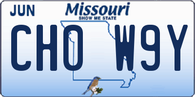 MO license plate CH0W9Y