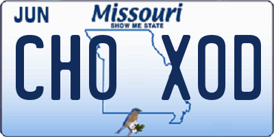 MO license plate CH0X0D