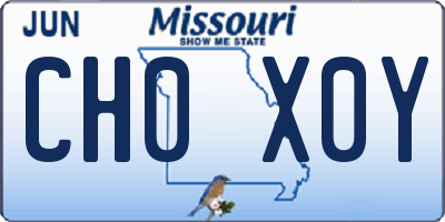 MO license plate CH0X0Y
