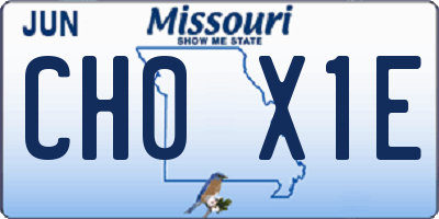 MO license plate CH0X1E
