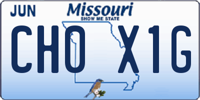 MO license plate CH0X1G