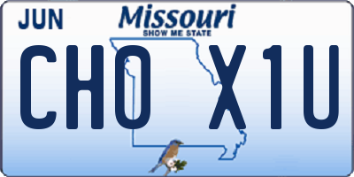 MO license plate CH0X1U