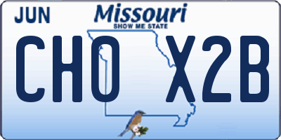 MO license plate CH0X2B