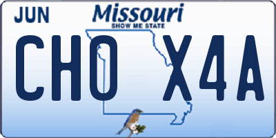 MO license plate CH0X4A