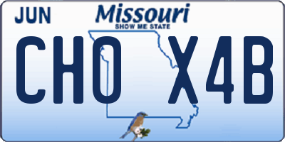 MO license plate CH0X4B
