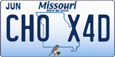 MO license plate CH0X4D