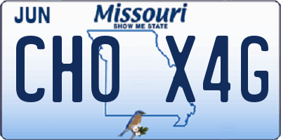MO license plate CH0X4G