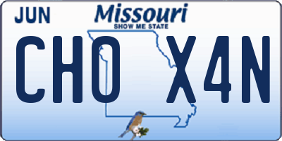 MO license plate CH0X4N
