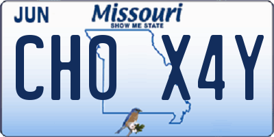 MO license plate CH0X4Y