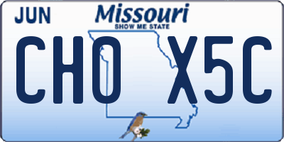 MO license plate CH0X5C
