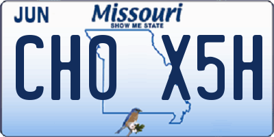 MO license plate CH0X5H