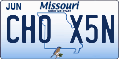 MO license plate CH0X5N