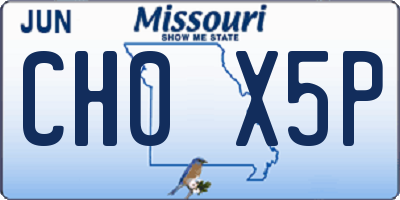 MO license plate CH0X5P