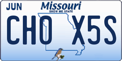 MO license plate CH0X5S
