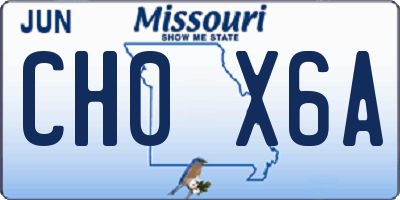 MO license plate CH0X6A
