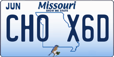 MO license plate CH0X6D