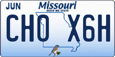 MO license plate CH0X6H