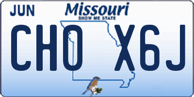 MO license plate CH0X6J