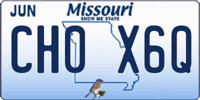 MO license plate CH0X6Q