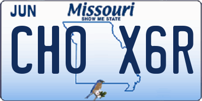 MO license plate CH0X6R