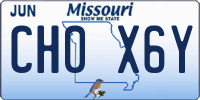 MO license plate CH0X6Y