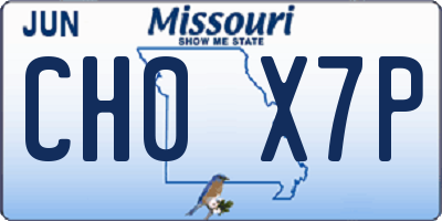 MO license plate CH0X7P