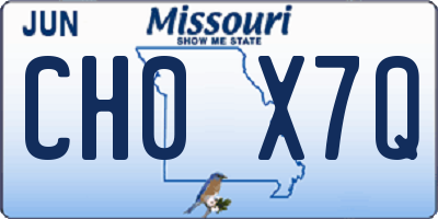 MO license plate CH0X7Q