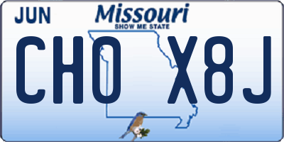 MO license plate CH0X8J