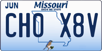 MO license plate CH0X8V