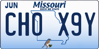 MO license plate CH0X9Y