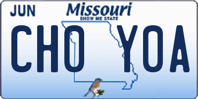 MO license plate CH0Y0A