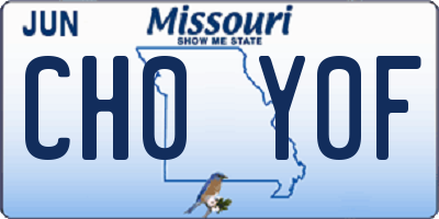 MO license plate CH0Y0F