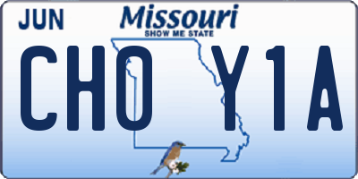 MO license plate CH0Y1A