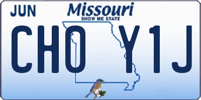 MO license plate CH0Y1J