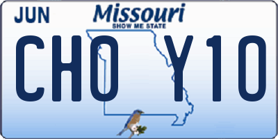 MO license plate CH0Y1O
