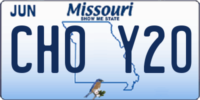 MO license plate CH0Y2O