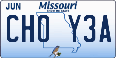 MO license plate CH0Y3A