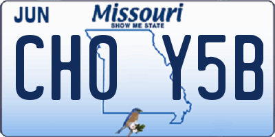 MO license plate CH0Y5B