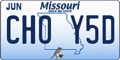 MO license plate CH0Y5D