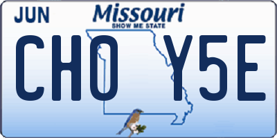 MO license plate CH0Y5E