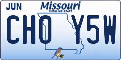 MO license plate CH0Y5W