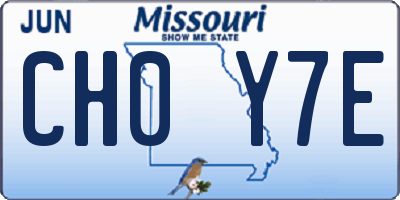 MO license plate CH0Y7E