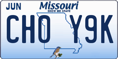 MO license plate CH0Y9K