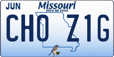 MO license plate CH0Z1G