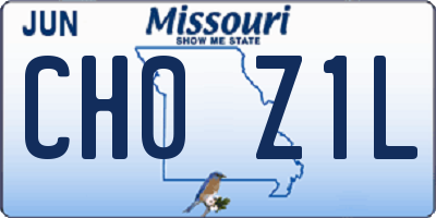 MO license plate CH0Z1L