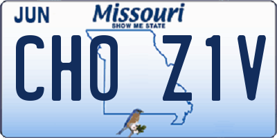 MO license plate CH0Z1V
