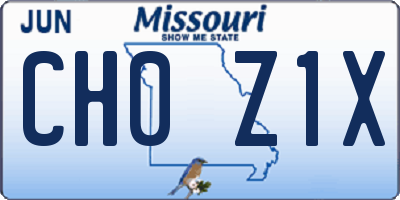 MO license plate CH0Z1X