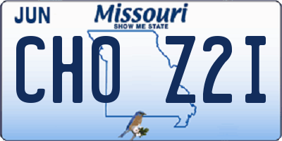 MO license plate CH0Z2I