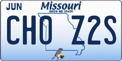 MO license plate CH0Z2S